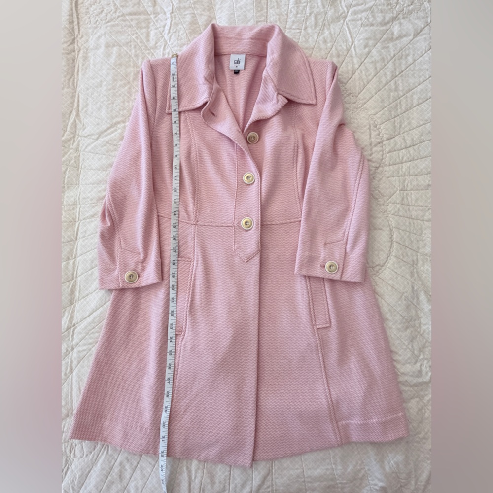 CAbi "Take 5 Topper" Light Pink Trench Coat - Picture 10 of 12